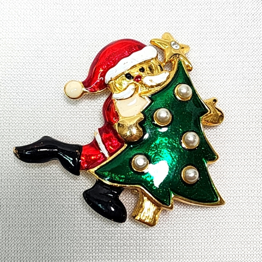 SFJ Santa Vintage Brooch